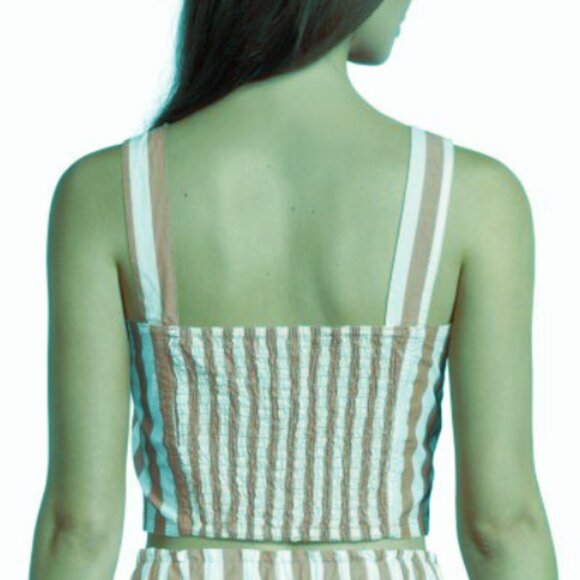 Brand New Women's KENSIE Striped Cropped Tank Top - Picture 3 of 5